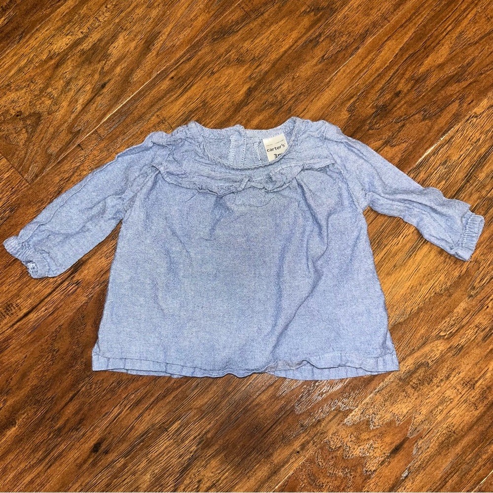 Carter's Blue Long Sleeve Tee Soft and Comfortable
